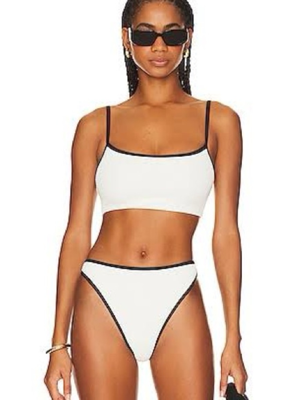 NWT size small - L Space - White and Black Adalyn Bikini Top